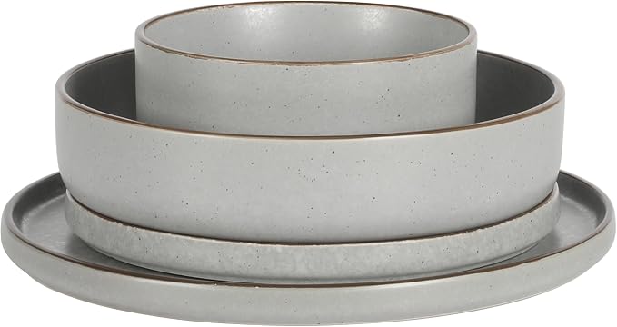 Gibson Elite Gelston Stoneware Matte Reactive Glaze 16 Piece Plates and Bowl - Image 6