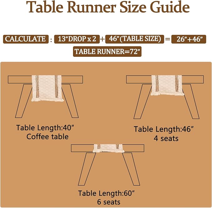 Boho Table Runner 60 Inches Long Centerpieces - Image 4