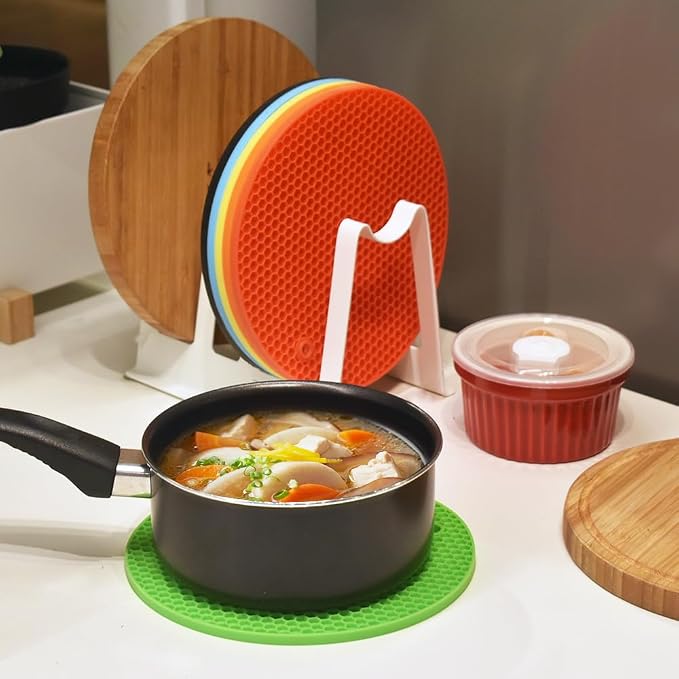 homEdge Silicone Trivets Mat, 6 Packs Multipurpose Non Slip Heat Resistant Pot - Image 2