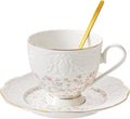 TATSUMI Interglio Embossed Bone China Tea Cup and Saucer Set, 3 Pieces Vintage by TATSUMI