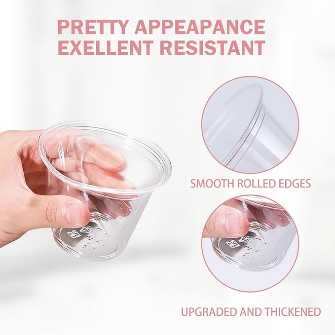 BYSNOW 250 Pack 9 oz Clear Plastic Cups Disposable Plastic Wine Cups | - Image 3