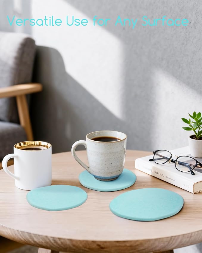 Diatomaceous Earth Coasters, Heat-Resistant, Modern Stone Design, Dark Gray - Image 5