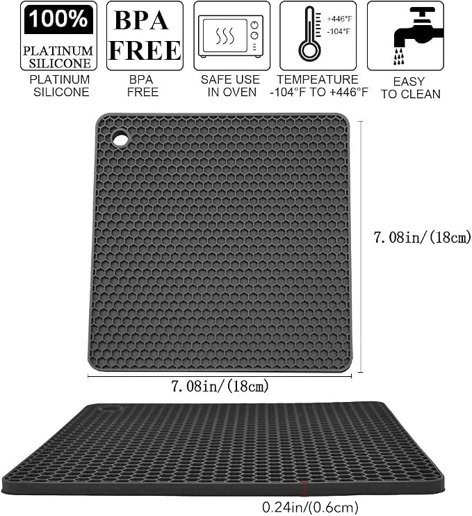 Silicone Trivets for Hot Pots and Pans, Heat Resistant Durable Flexible - Image 5