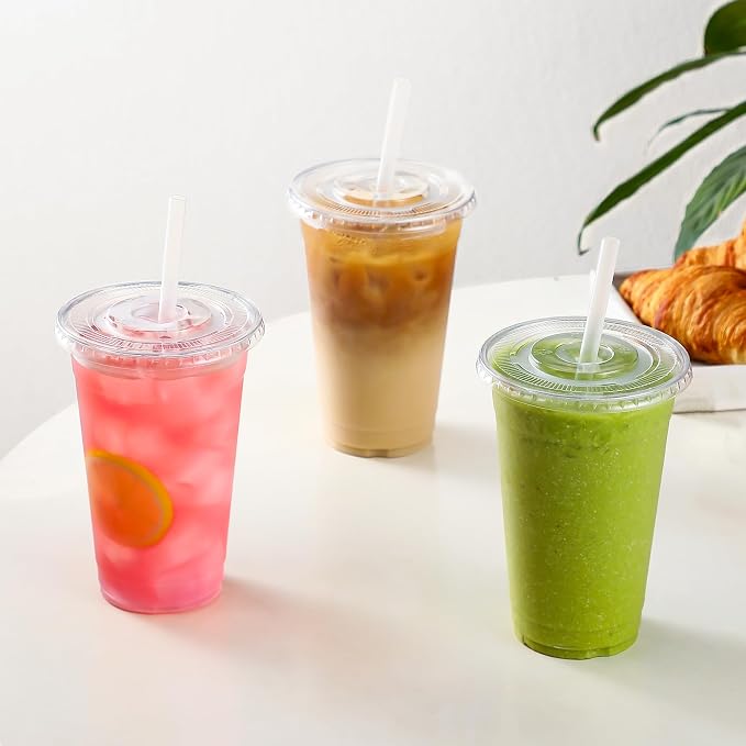 AOZITA 100 Pack - 24 oz Clear Plastic Cups - Image 7