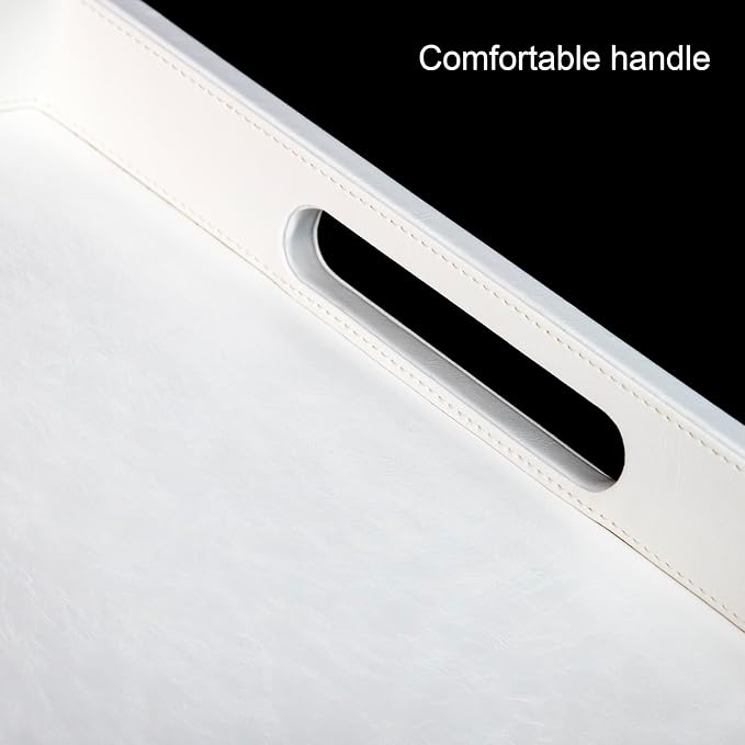 25 x 18 inches Leather Ottoman Serving Tray - Image 7