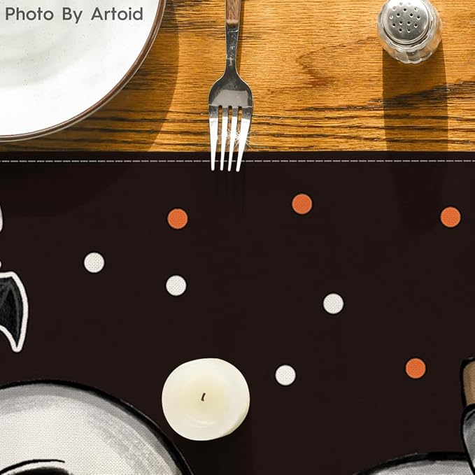 Artoid Mode 210 GSM Halloween Table Runner 13x90 Inch Home Party Decor | Polka - Image 7