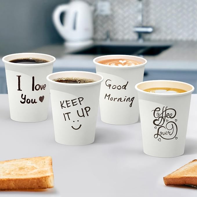 Dealusy 100 Count 8 oz Coffee Cups, Leak-Free Food Safe Paper Cups 8 oz - Image 7