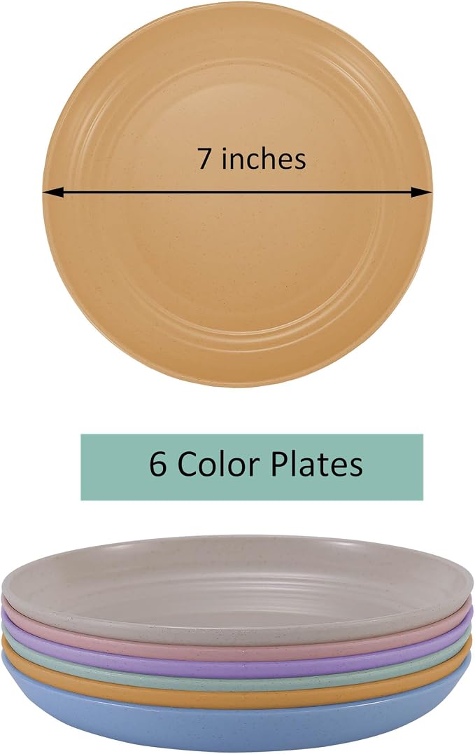 7 Inches Small Unbreakable Wheat Straw Plates - Image 2