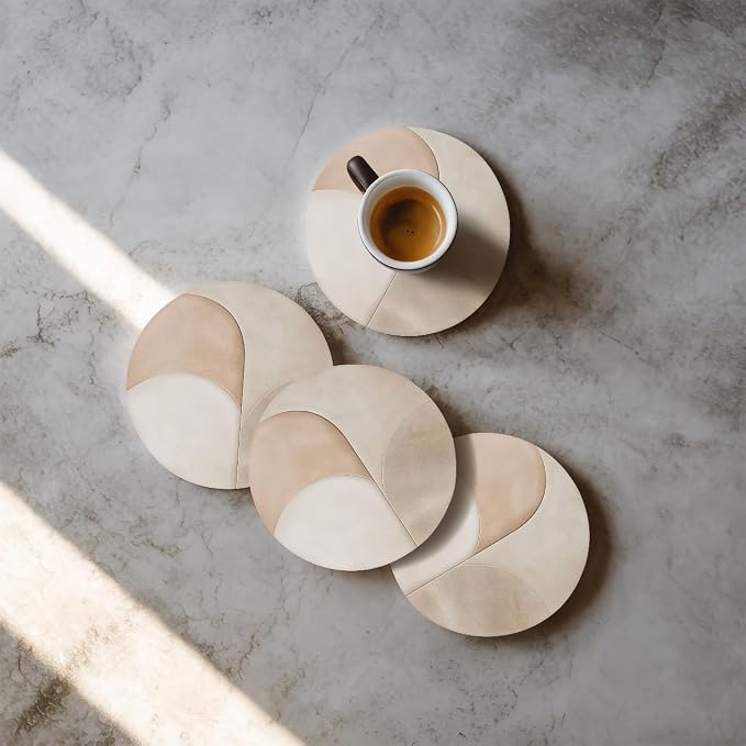 VEYRO Ceramic Coasters Set of 4 – Absorbent Stone Drink Coasters - Image 9