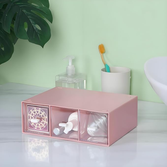 Desk Organizer 3 Drawers, Stackable Makeup Organizer, Small Toolbox | 1 Teir - Image 6