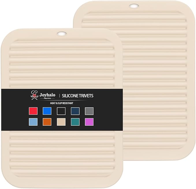 2 Pack Square Trivets for Hot Dishes | 9*12in Silicone Hot Pads for Kitchen by Joyhalo