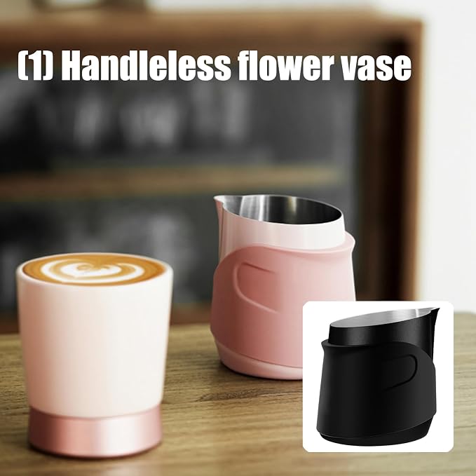 Handleless Frothing Jar Stainless Steel Construction Milk Frother Steamer Cup - Image 2