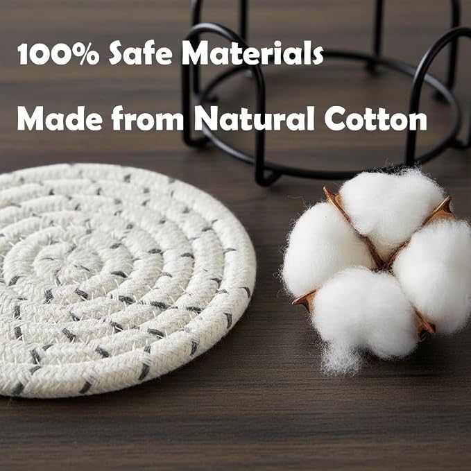 Cotton Rope Absorbent Drink Coasters Set of 8 - Image 5