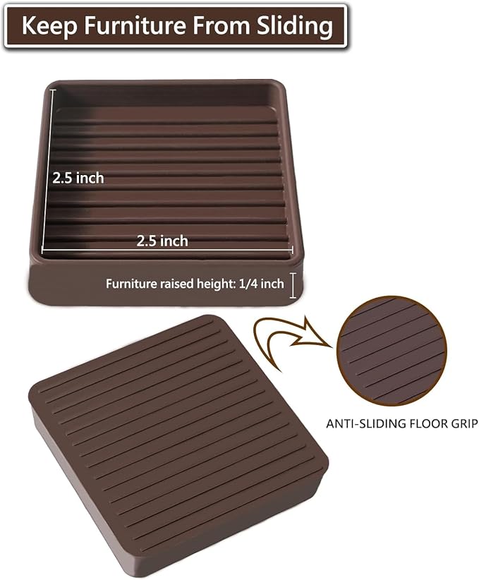 Jayen Non Slip Furniture Caster Cups Coasters Pads - Image 6