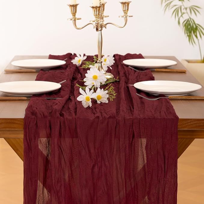 Cheesecloth Table Runner Summer Boho Wedding Birthday Party Home Decor | - Image 2