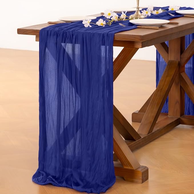 Cheesecloth Table Runner Summer Boho Wedding Birthday Party Home Decor | Royal - Image 5