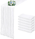 6 Pack White Cheesecloth Table Runner 17x108 Inch Semi Sheer Boho Gauze Cheese by Unknown