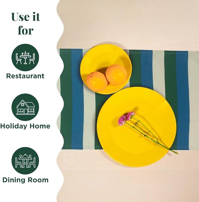 Folkulture Summer Table Runner 90 Inches Long | Blue, Pool Party Decorations - Image 5
