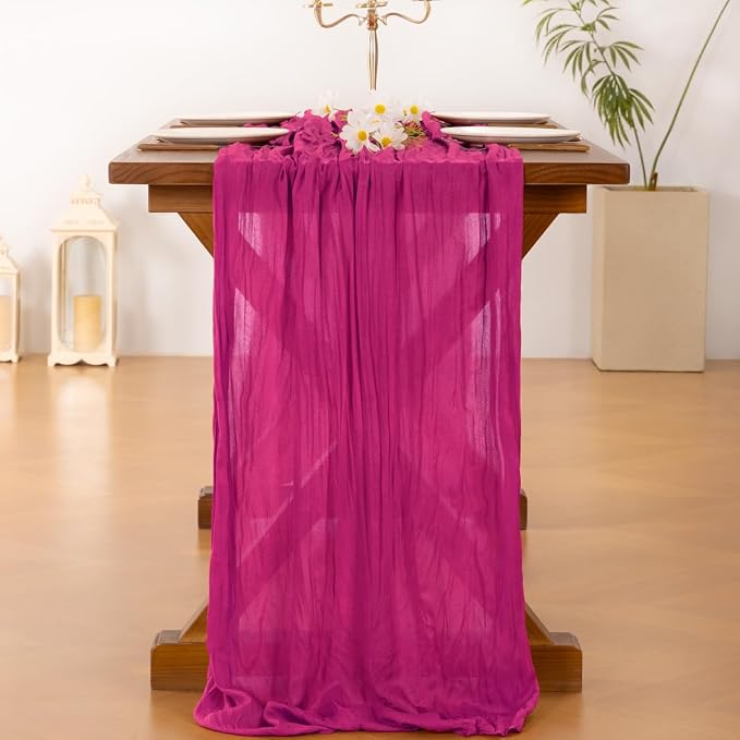 Cheesecloth Table Runner Summer Boho Wedding Birthday Party Home Decor | Hot - Image 5