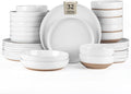 AmorArc Dinnerware Sets for 8, 32 Pieces Ceramic Plates and Bowls Set | Scratch by AmorArc