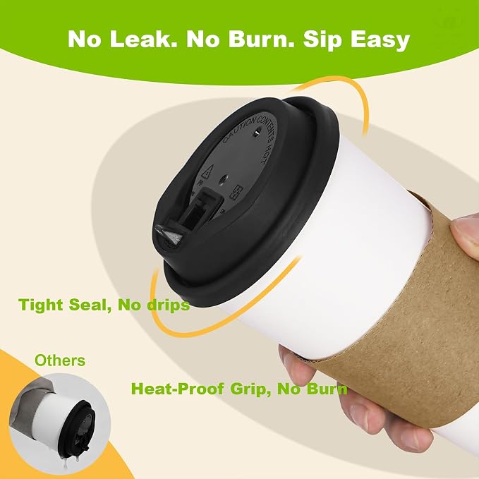 100 Pack 12 oz Disposable Coffee Cups - Image 5
