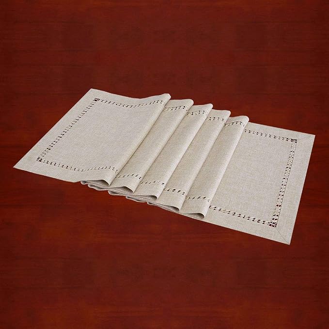 Grelucgo Handmade Hemstitched Polyester Rectangle Table Runners - Image 4