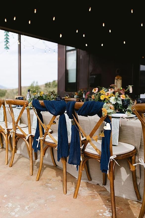 12Pack Navy Blue Cheesecloth Table Runner 20x120inch Gauze Table Runner | Boho - Image 8