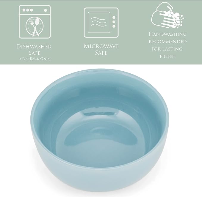 Elanze Designs Bistro Glossy Ceramic 6.5 inch Dinnerware Bowls Set of 4 - Image 2
