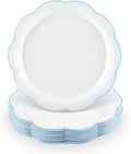 NatNarr 30 Pcs Blue and White Plates 9 Inch Paper Plates by NatNarr