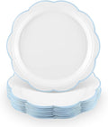 NatNarr 30 Pcs Blue and White Paper Plates 7 Inch Plates by NatNarr