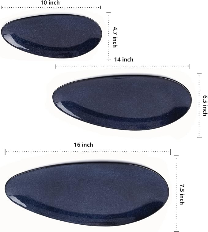 vicrays Large Oval Serving Platters, Stackable Serving Trays Serving Plates - Image 2