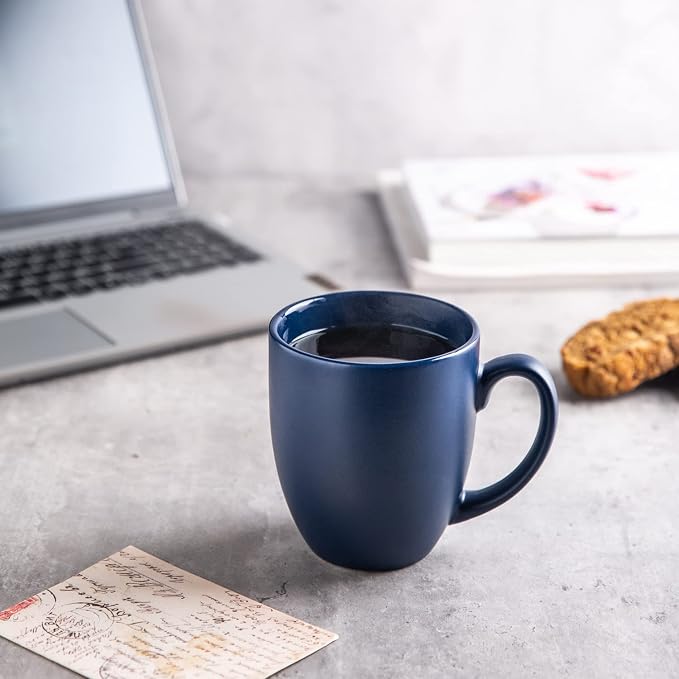 AmorArc 12 OZ Coffee Mugs, Matte Blue Coffee Cups - Image 6