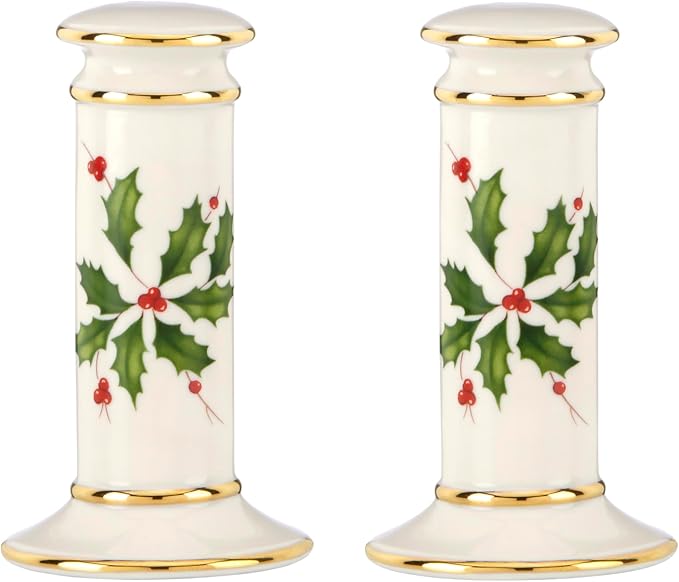 Lenox Holiday Porcelain Christmas Salt and Pepper Shaker Set | dishwasher safe by Lenox