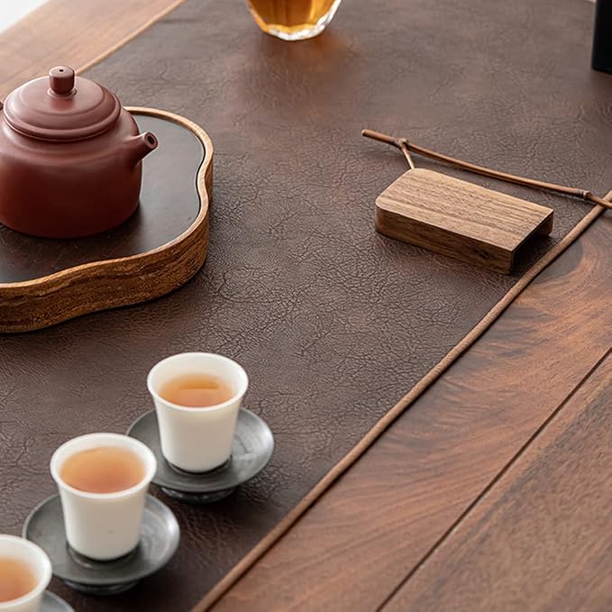 Waterproof PU Leather Table Runner, 13×31.5 Inch Vintage Coffee/Tea Mats - Image 4