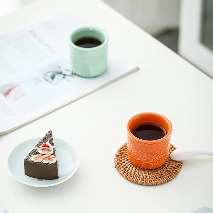 Ceramic Espresso Cups Set of 4-3oz Demitasse Cups - Image 3
