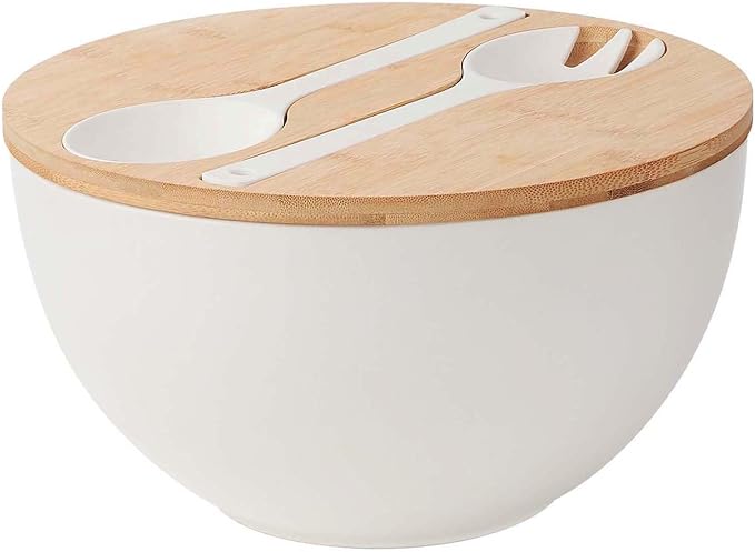 10” Bamboo Fiber Large Salad Serving Bowl Set by ECOHAGOU