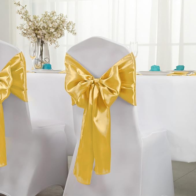 Horbaunal 2 Pack Yellow Gold Satin Table Runner 12 x 108 Inch | Smooth Table - Image 3