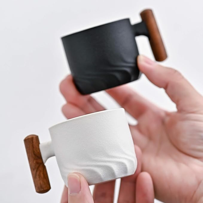 Zurucily Espresso Cups Set of 2, Small Tea Cups, 2.1oz Ceramic Espresso Cups - Image 3