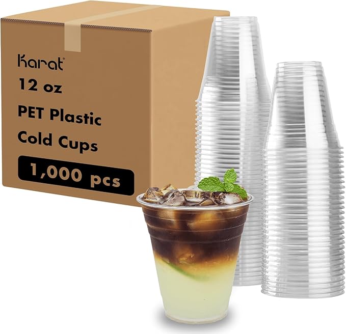 Karat 12oz Plastic Cups, and Water by Karat