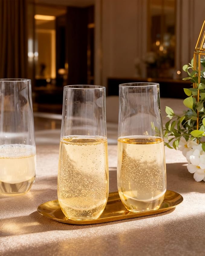 Ciaell 24 Pack Plastic Champagne Flutes - Image 2