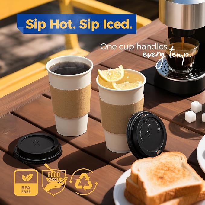 Fit Meal Prep 16 oz 100 Pack Disposable Coffee Cups - Image 5