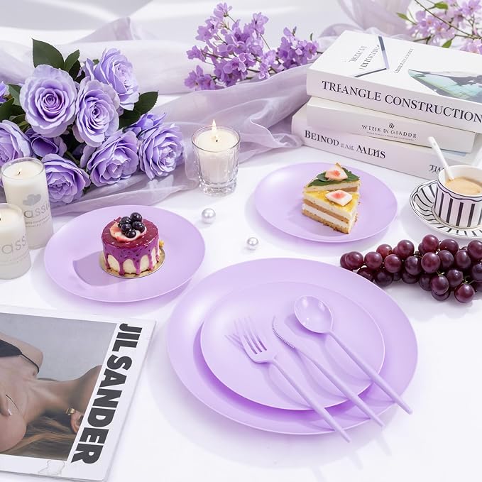 EI 150pcs Purple Plastic Plates - Image 7