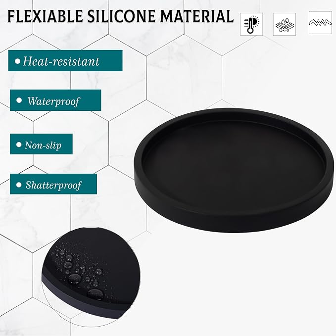 Silicone Bathroom Tray Coffee Table Decor Perfume Organizer, Waterproof - Image 4