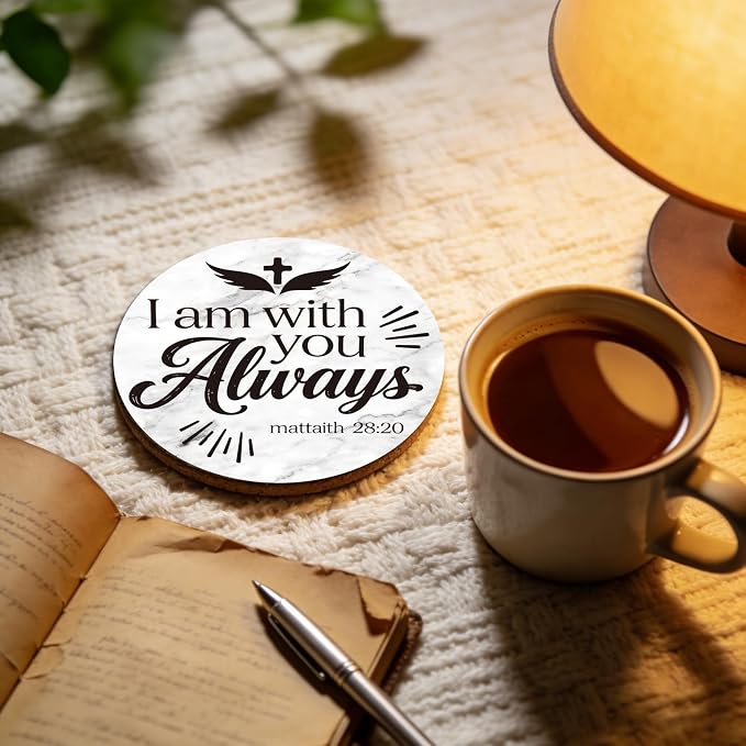 10pcs Coasters for Drinks with Bible Verses Absorbent Coasters Set Round - Image 5