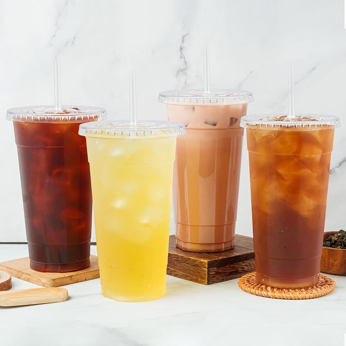 Lamosi 100 Pack 24 oz Plastic Coffee Cups - Image 5