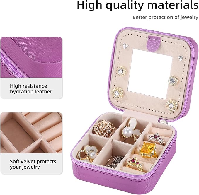 KElofoN Travel jewelry case Travel jewelry box Travel Jewelry Organizer Small - Image 5