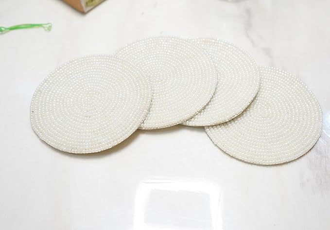 Handmade Beaded Bar Drink Tabletop Protection Coasters - Image 5