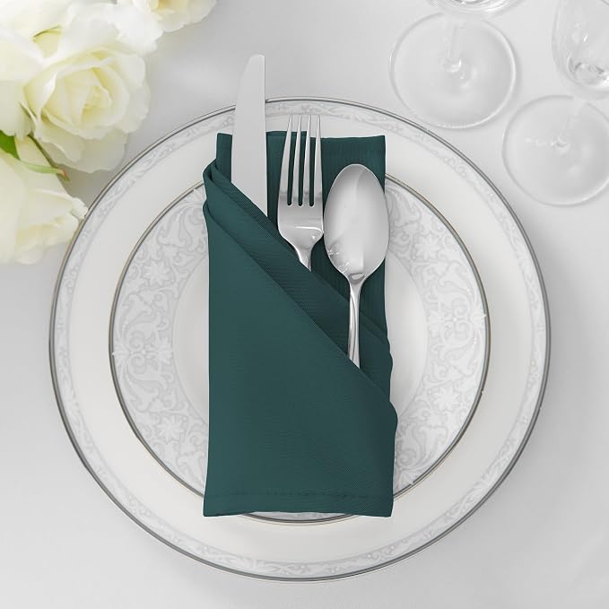 Lann's Linens Set of 144 Cloth Dinner Napkins, 20-inch Polyester Napkins - Image 4