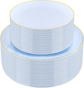 PULOTE 100PCS Blue Plastic Plates by PULOTEpartywareWesupplyproductsandyouenjoylife