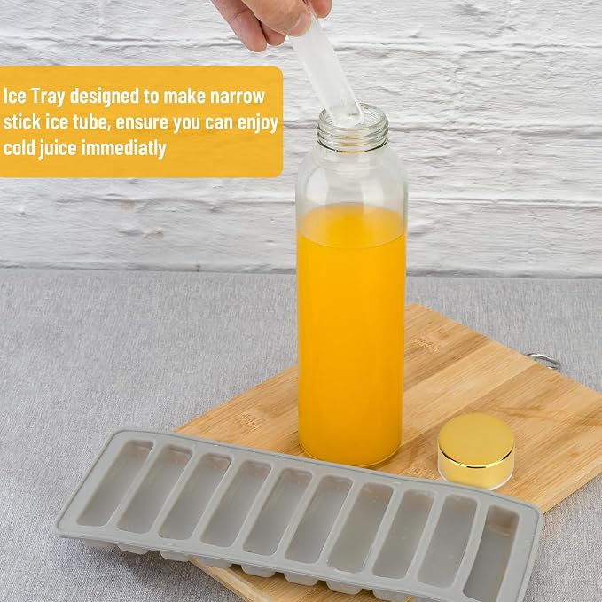 Zukro 18 oz Glass Juice Bottles - Image 8